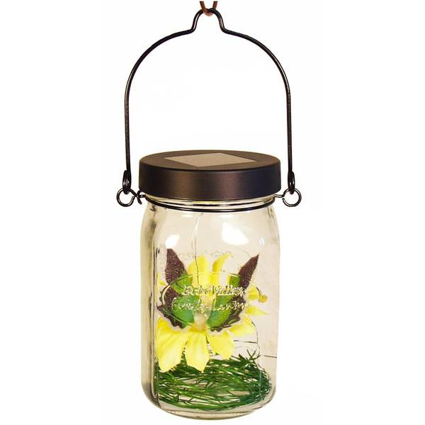 6.6" Butterfly Solar LED Mason Jar Style Lantern